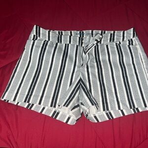 Old Navy Black and White Striped Shorts